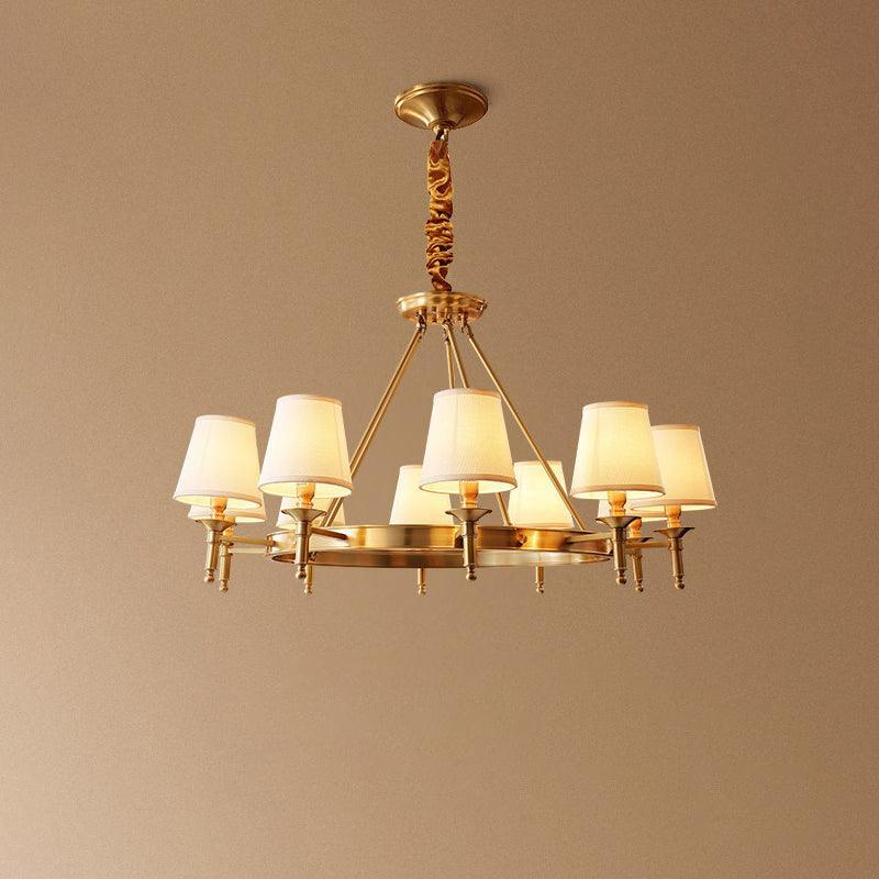 Retro American Gold Chandelier