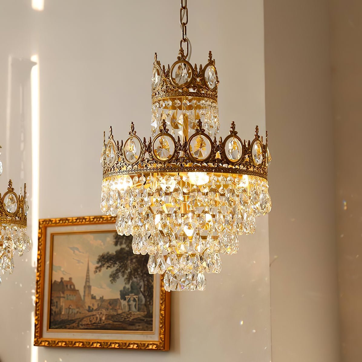 Antique Vintage Crystal Chandelier