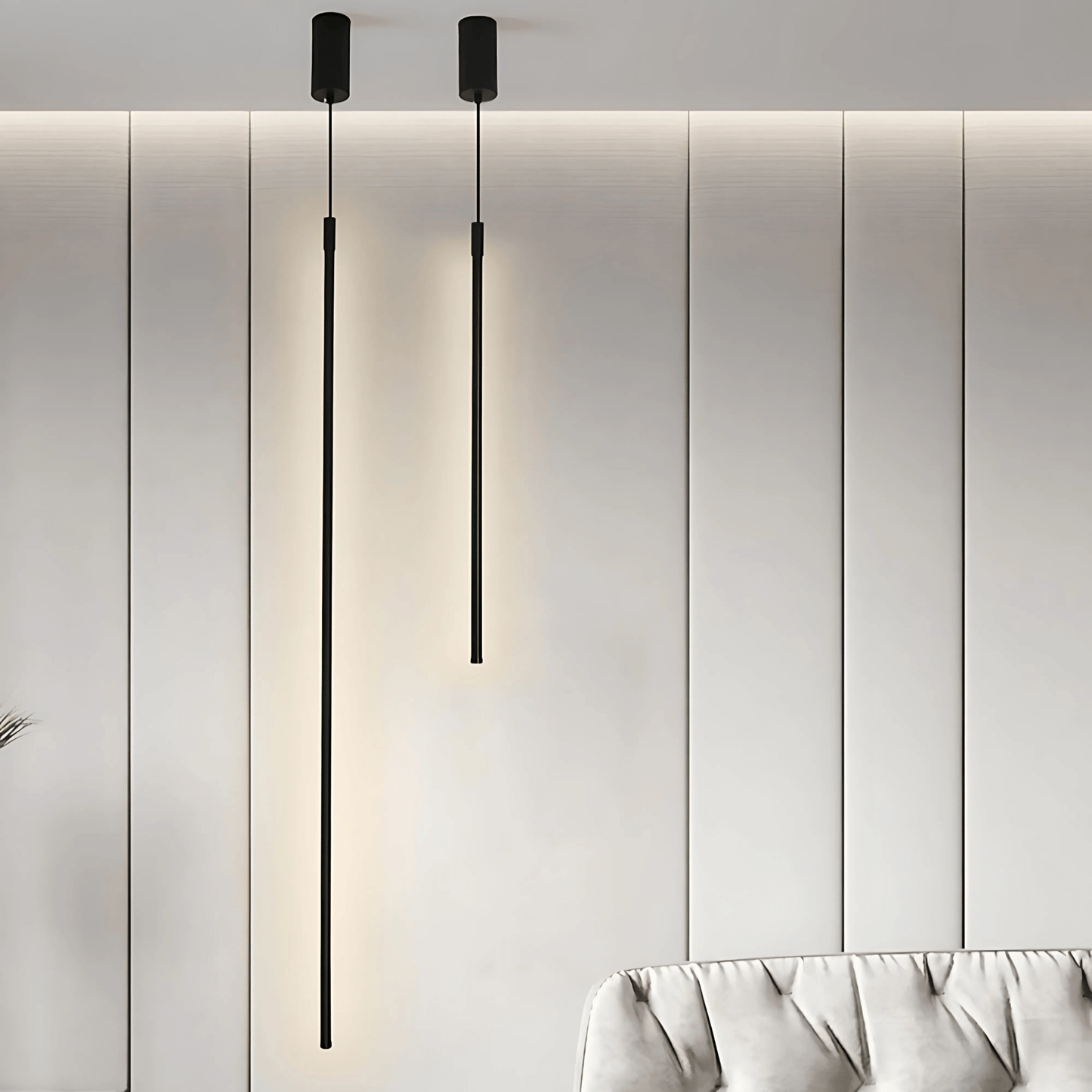 Black Bedside LED Pendant Light