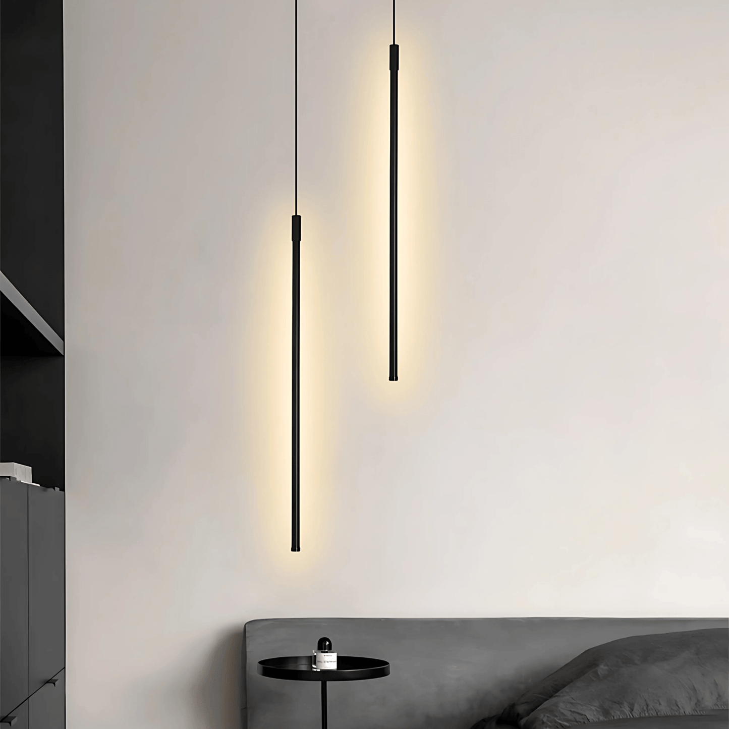 Black Bedside LED Pendant Light