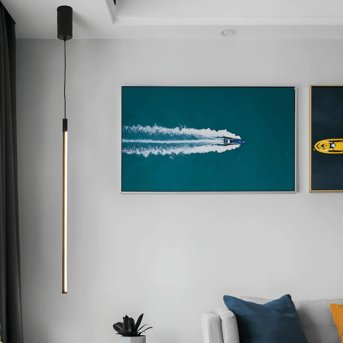 Black Bedside LED Pendant Light