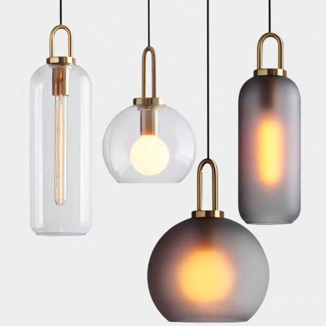 Brass Holder Glass Pendant Light