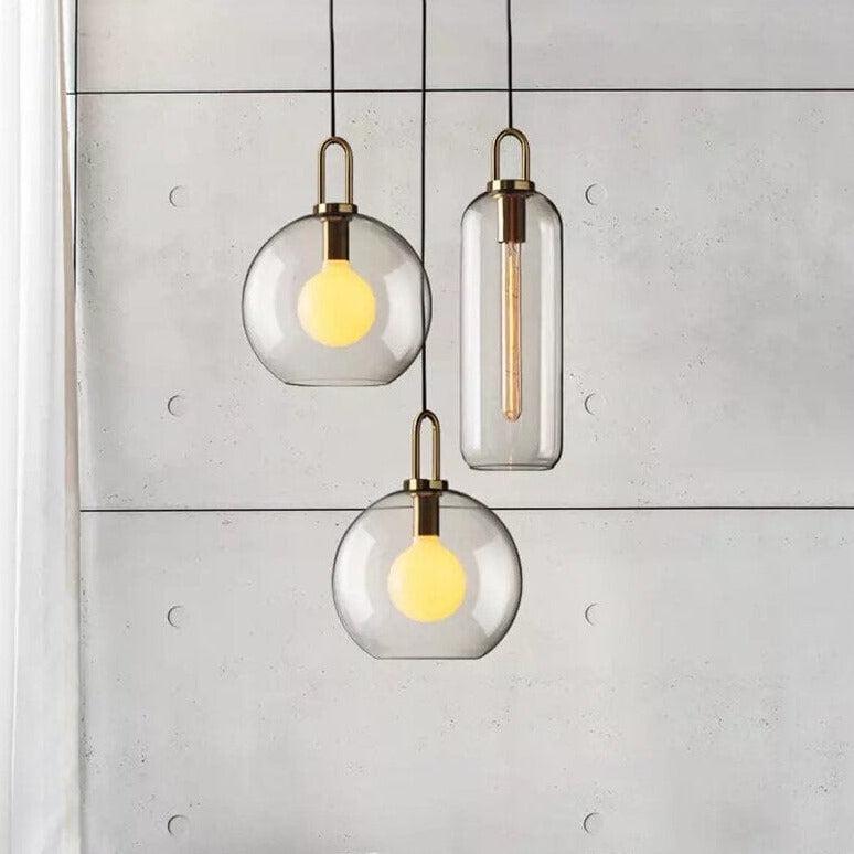 Brass Holder Glass Pendant Light