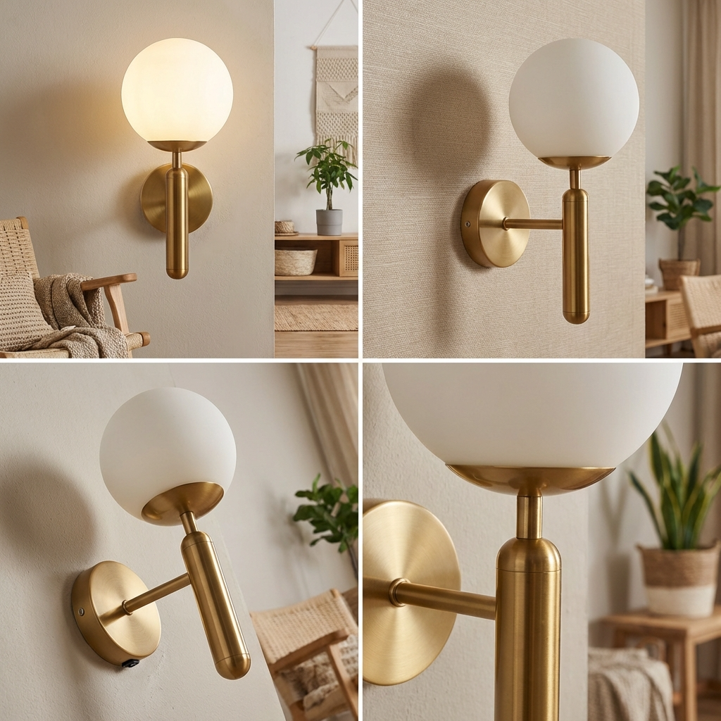 Brass Globe Wall Light