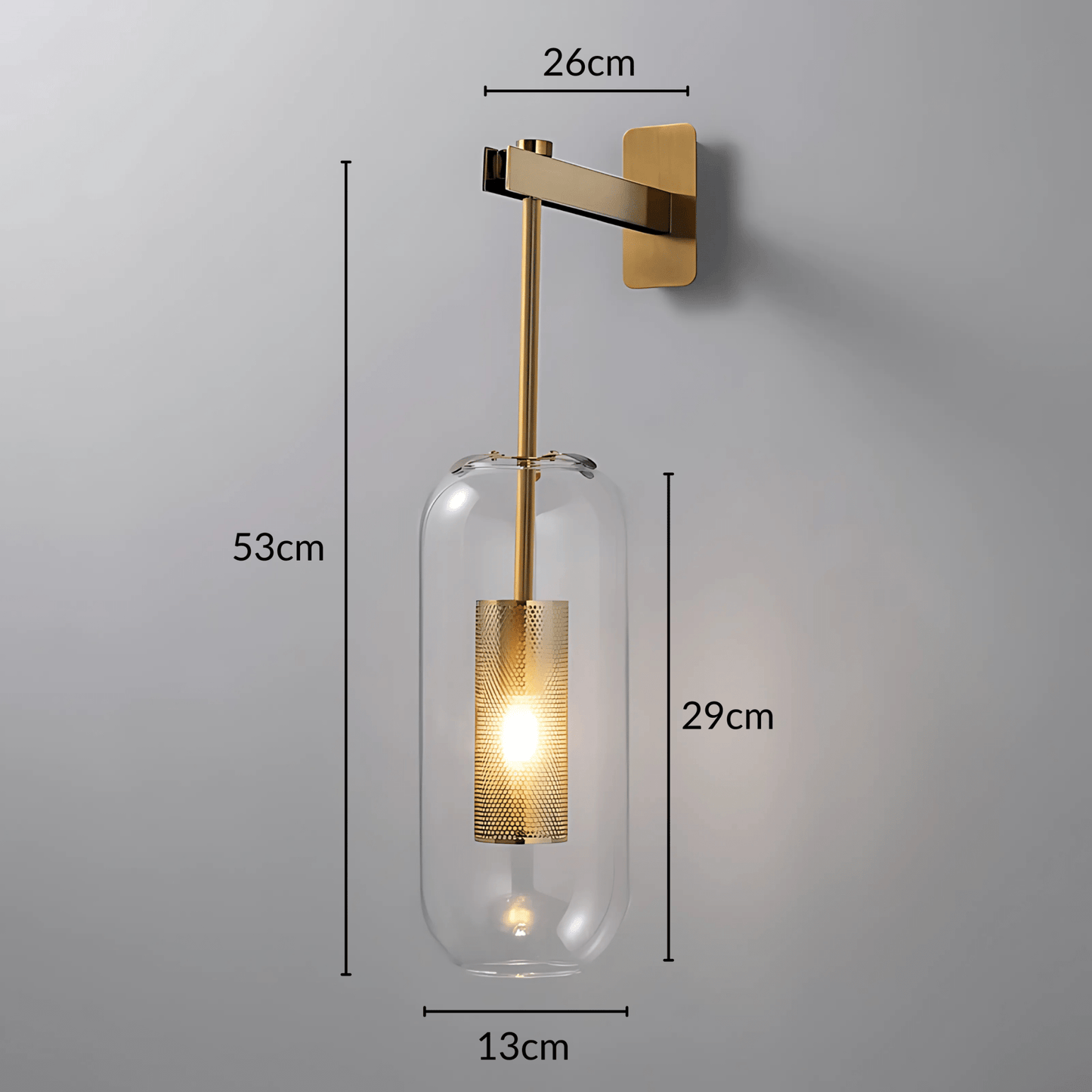 Clear Glass Industrial Wall Light