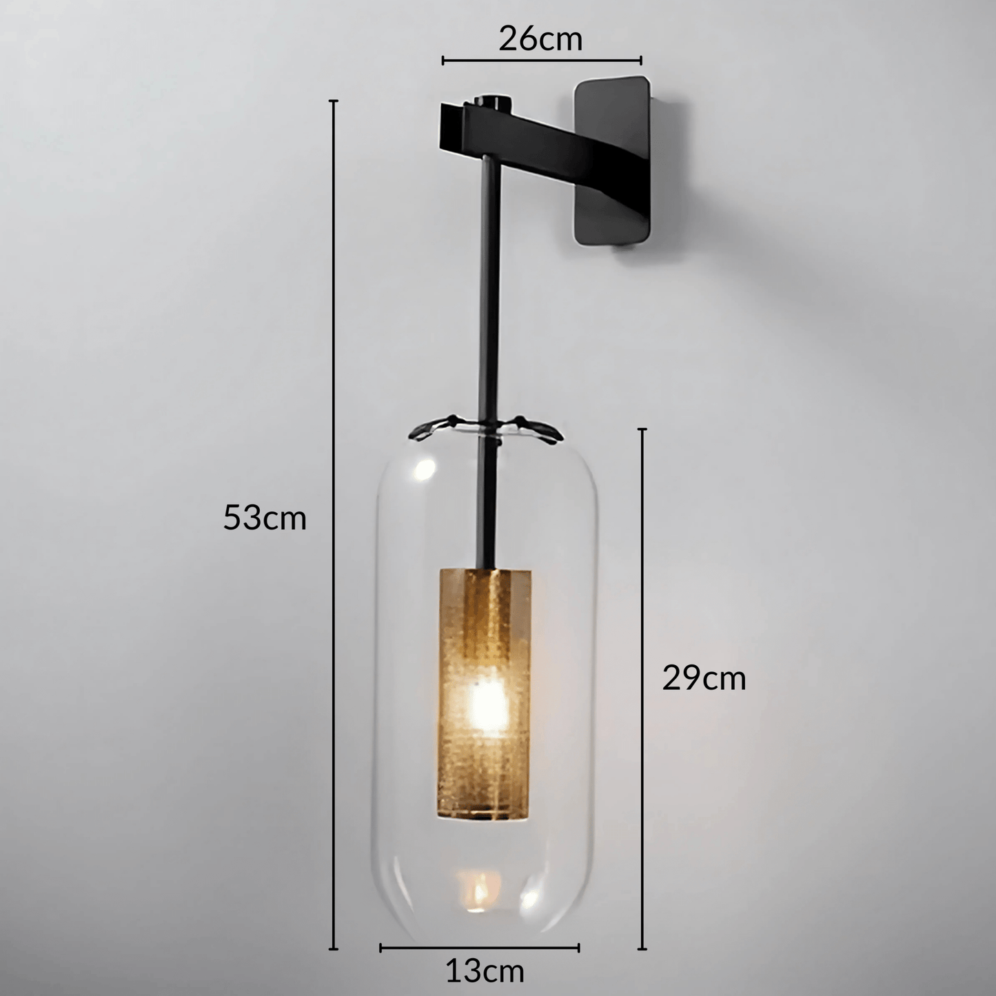 Clear Glass Industrial Wall Light