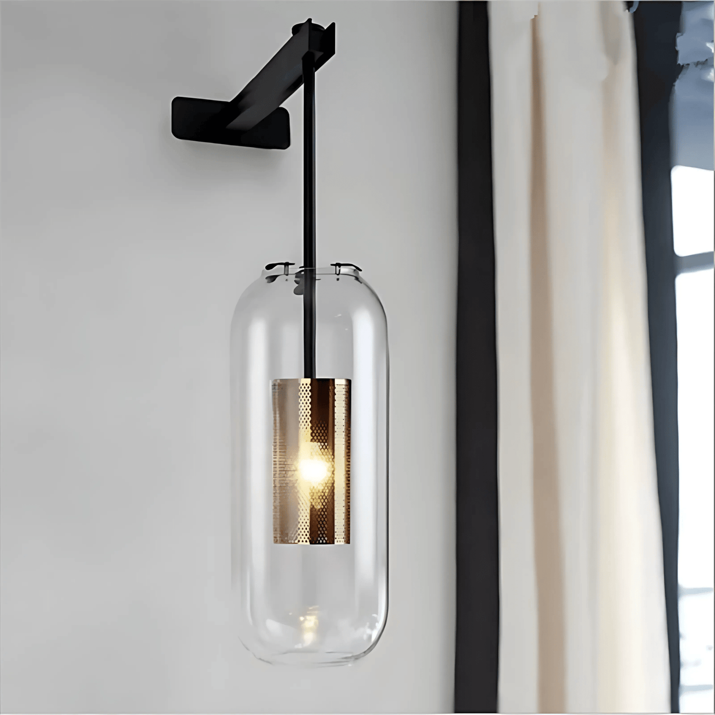 Clear Glass Industrial Wall Light