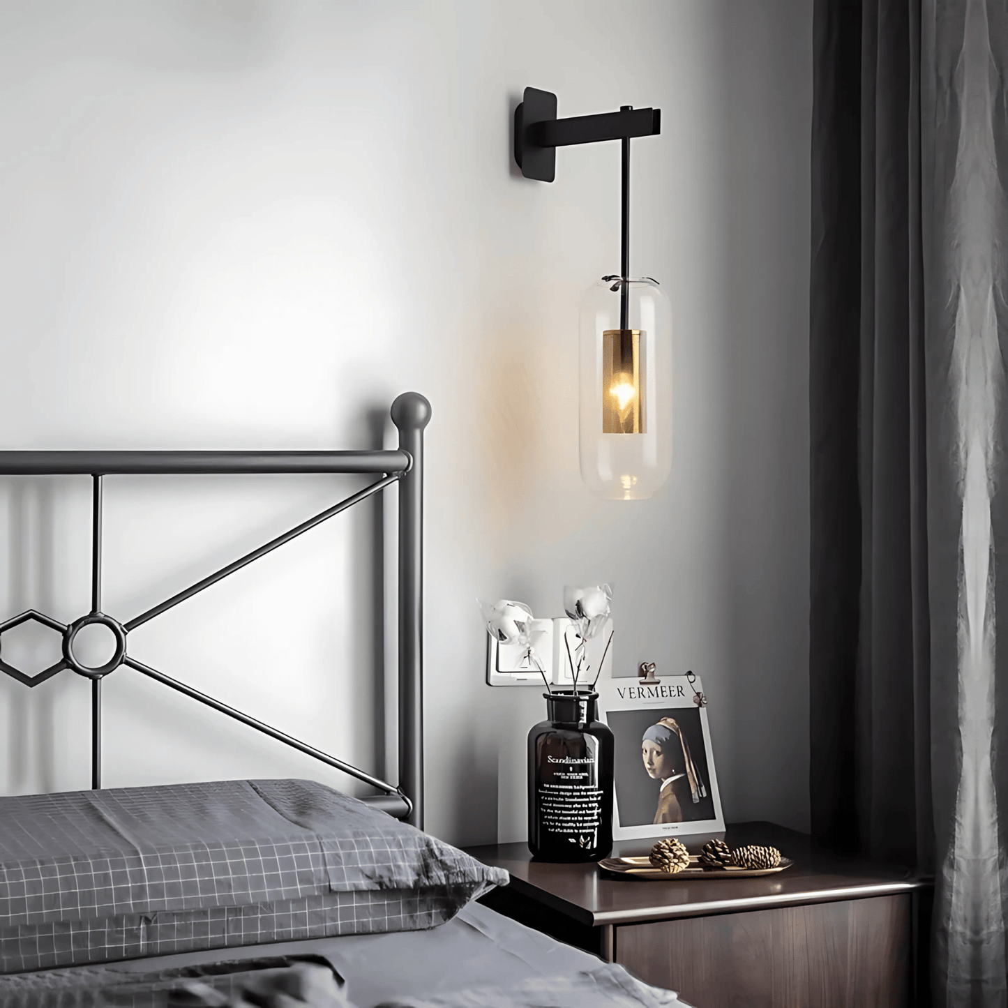 Clear Glass Industrial Wall Light