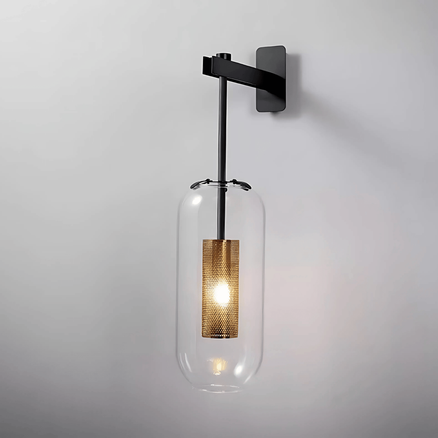 Clear Glass Industrial Wall Light