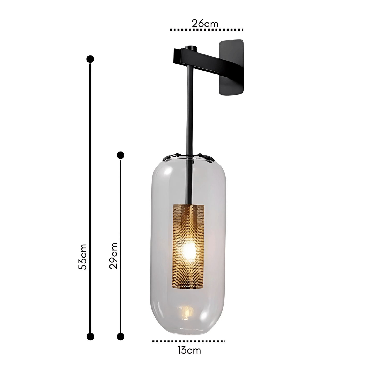 Clear Glass Industrial Wall Light