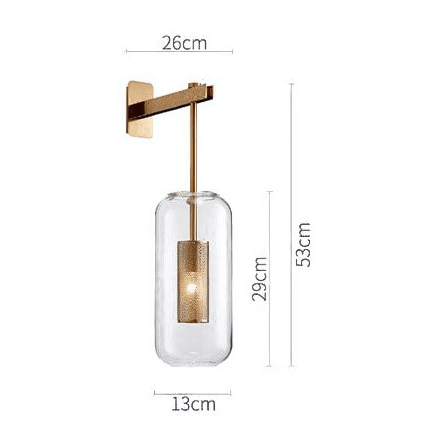Clear Glass Industrial Wall Light