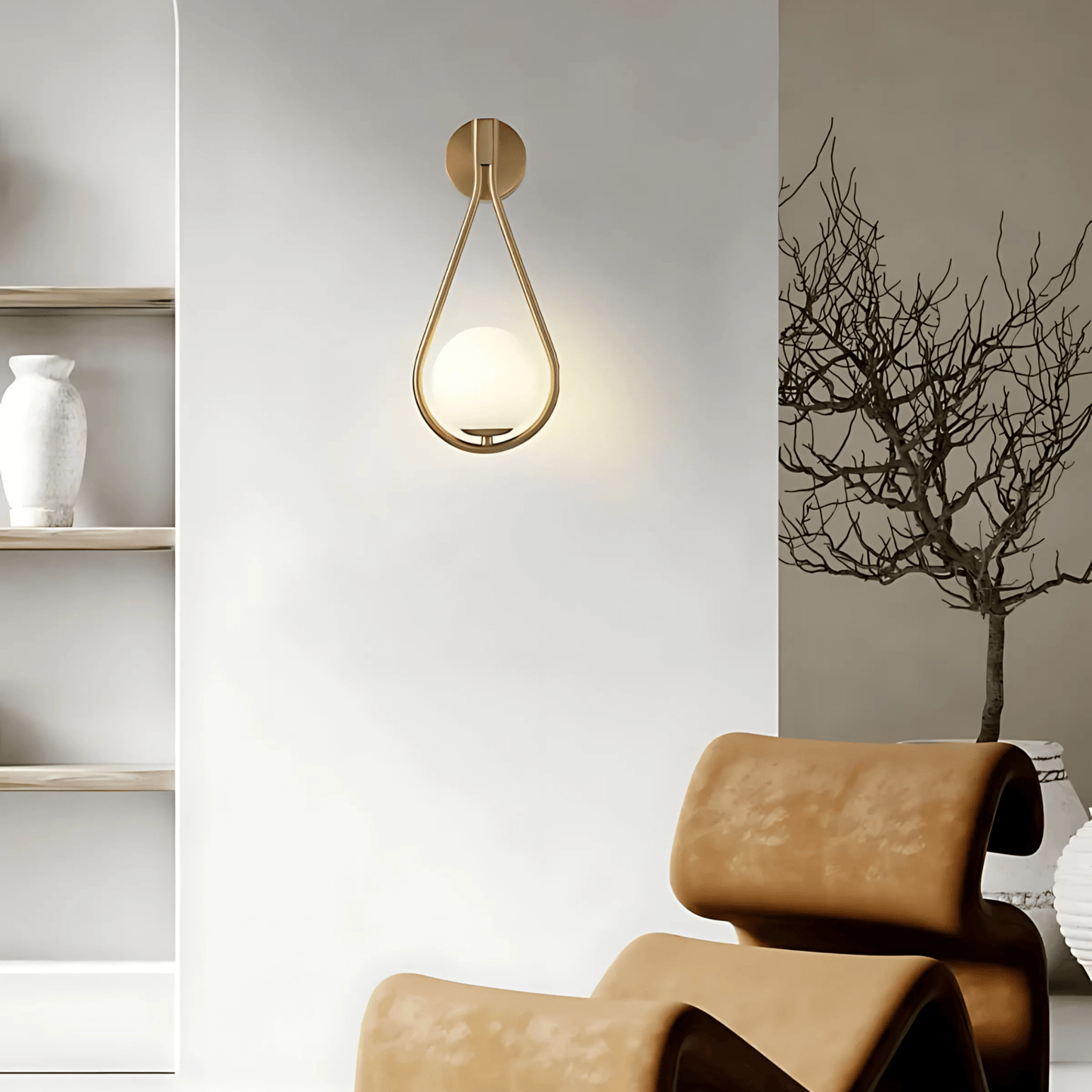 Droplet Gold Or Black Wall Light