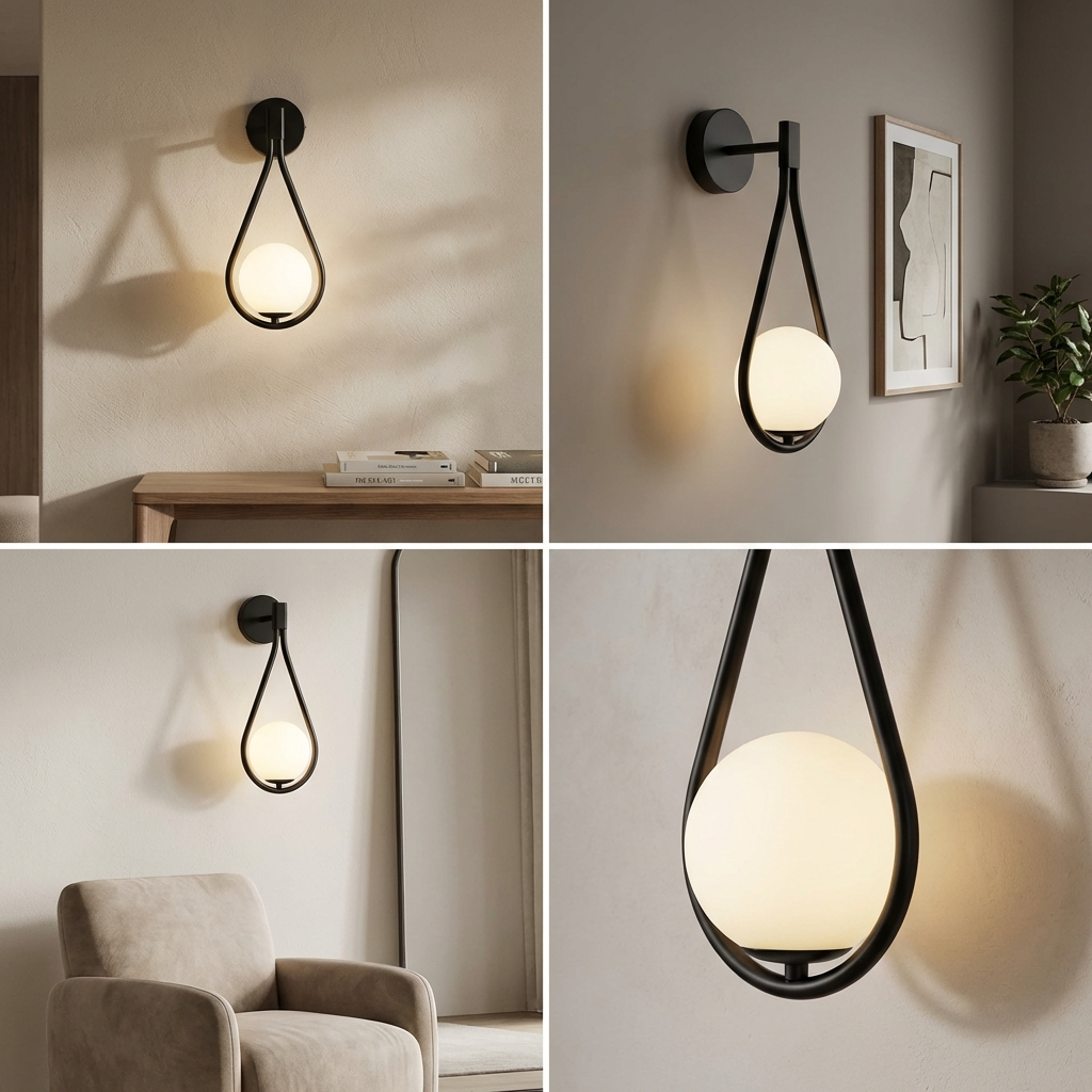 Droplet Gold Or Black Wall Light