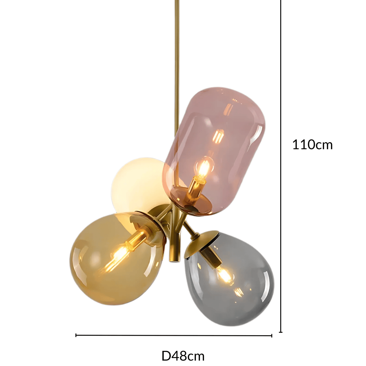 Four Globe Glass Chandelier