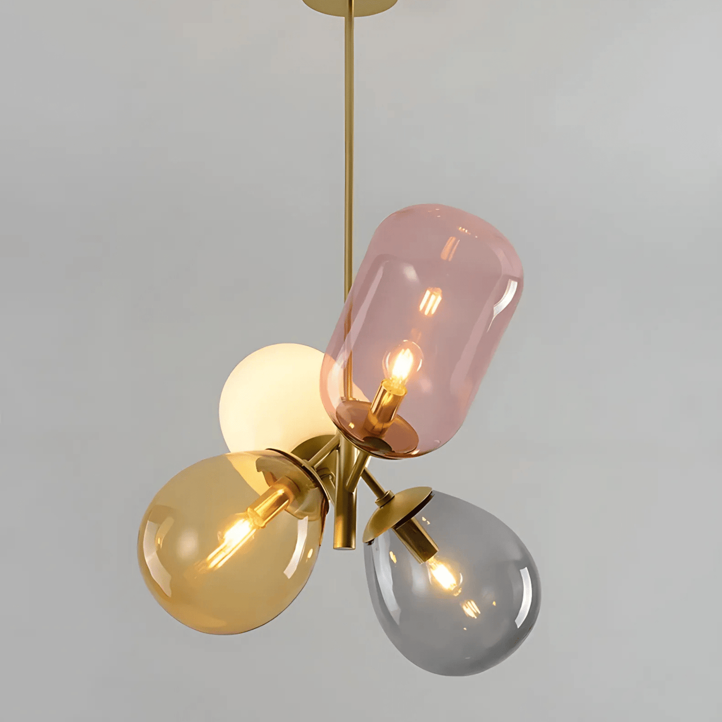 Four Globe Glass Chandelier