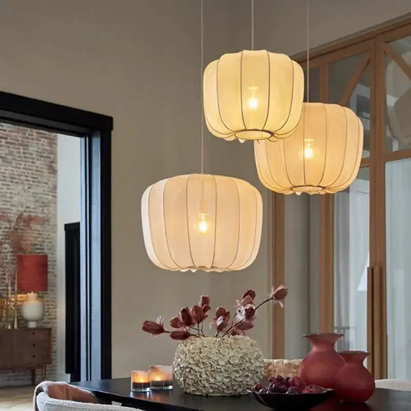 French Fabric Apple Pendant Lamp