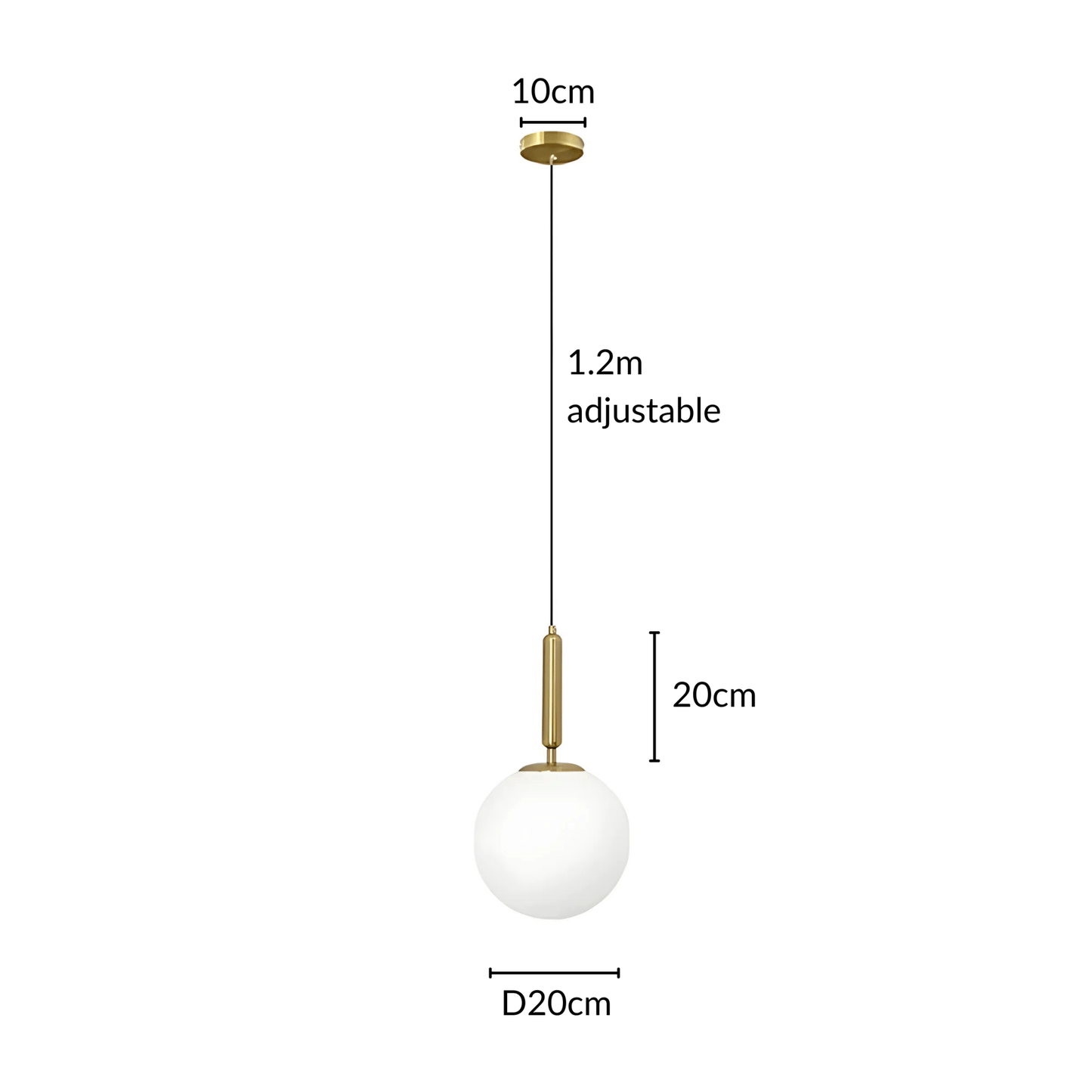 Frosted Globe Brass Or Black Pendant
