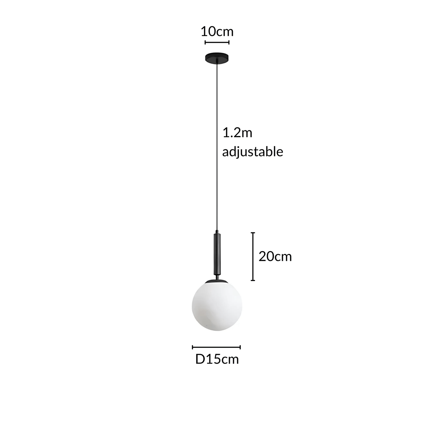 Frosted Globe Brass Or Black Pendant