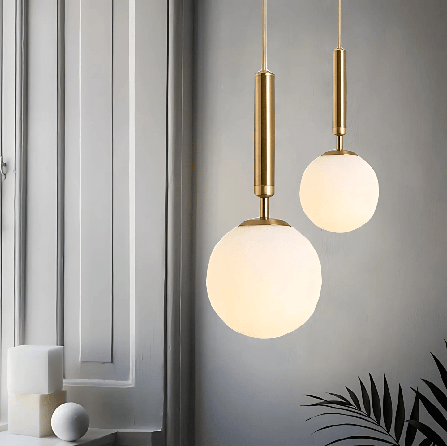 Frosted Globe Brass Or Black Pendant