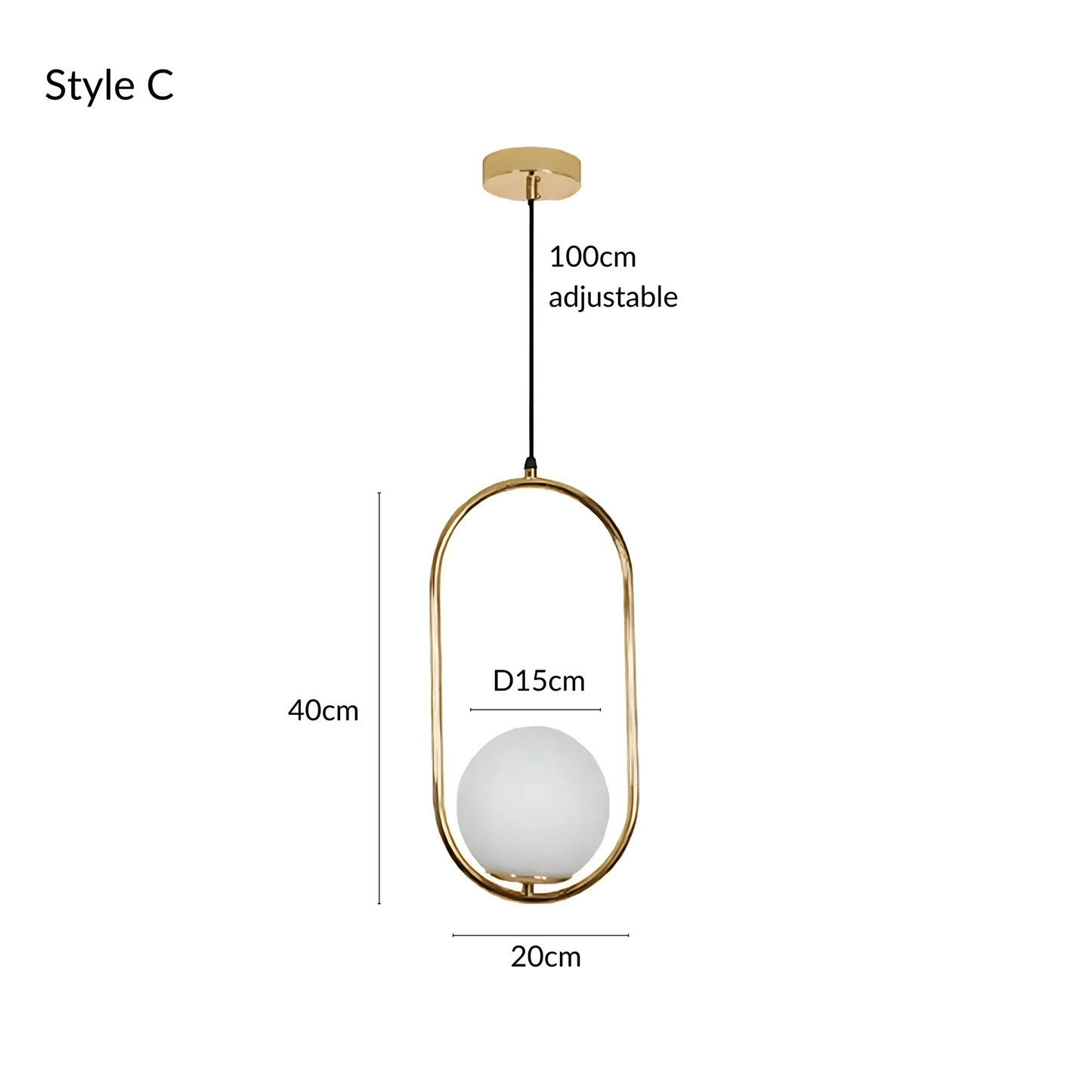 Frosted Globe Frame Pendant Light