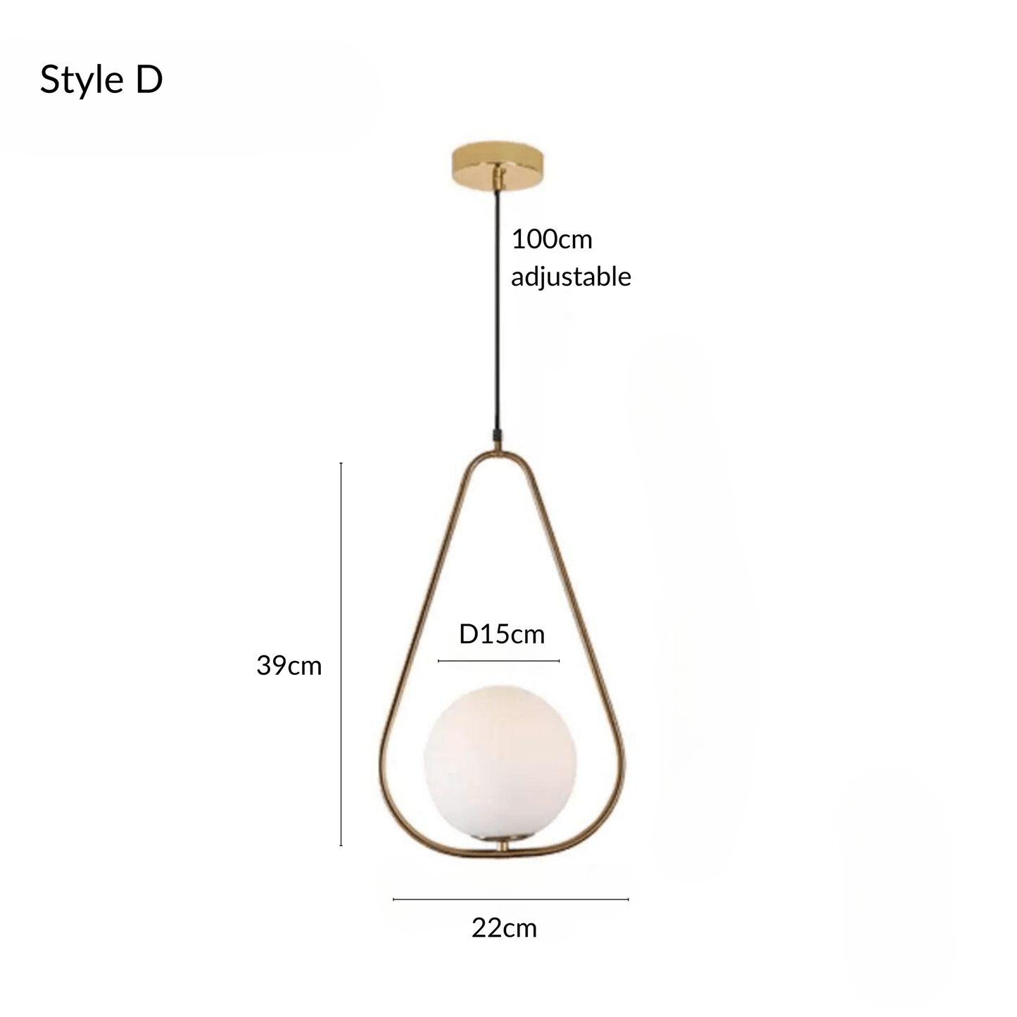 Frosted Globe Frame Pendant Light