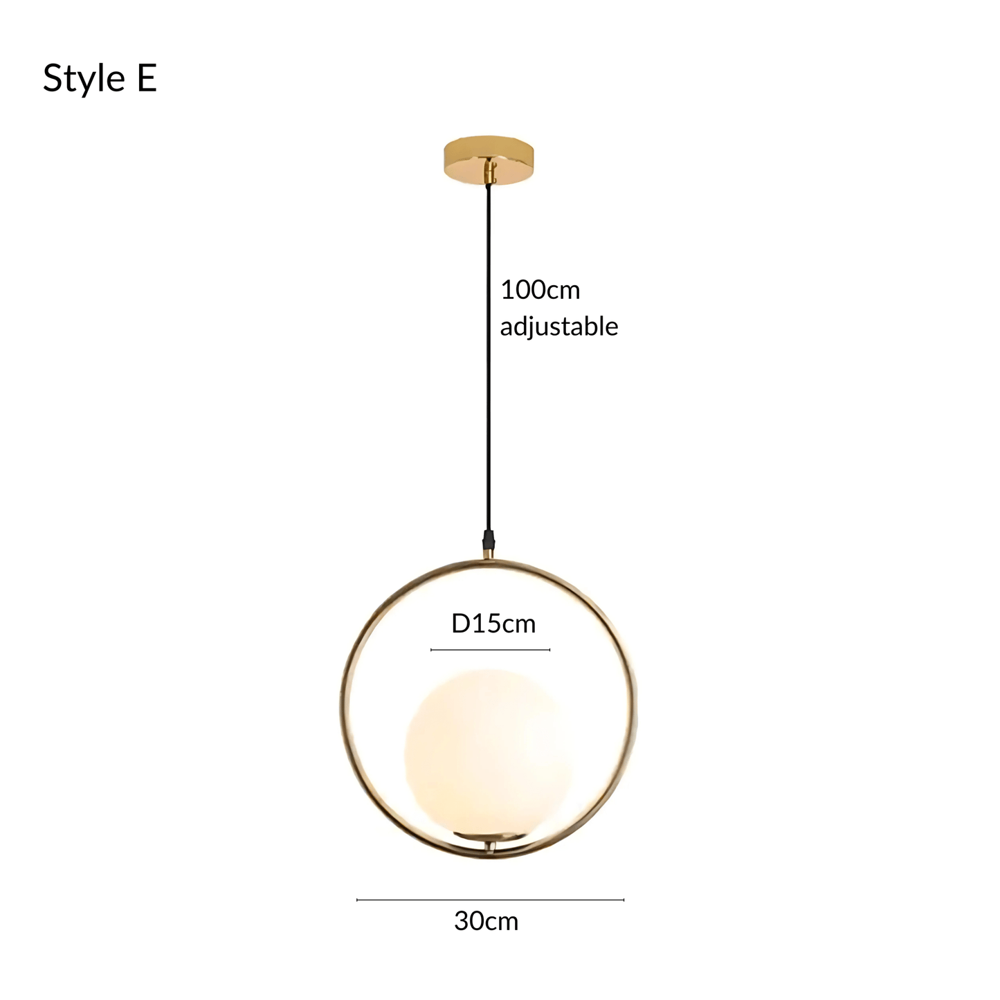 Frosted Globe Frame Pendant Light