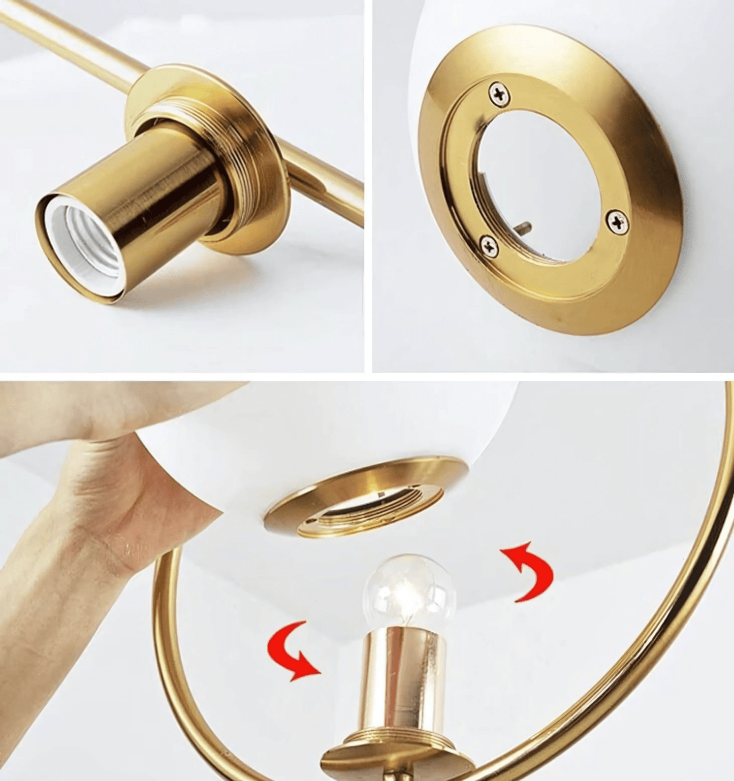 Frosted Globe Frame Pendant Light