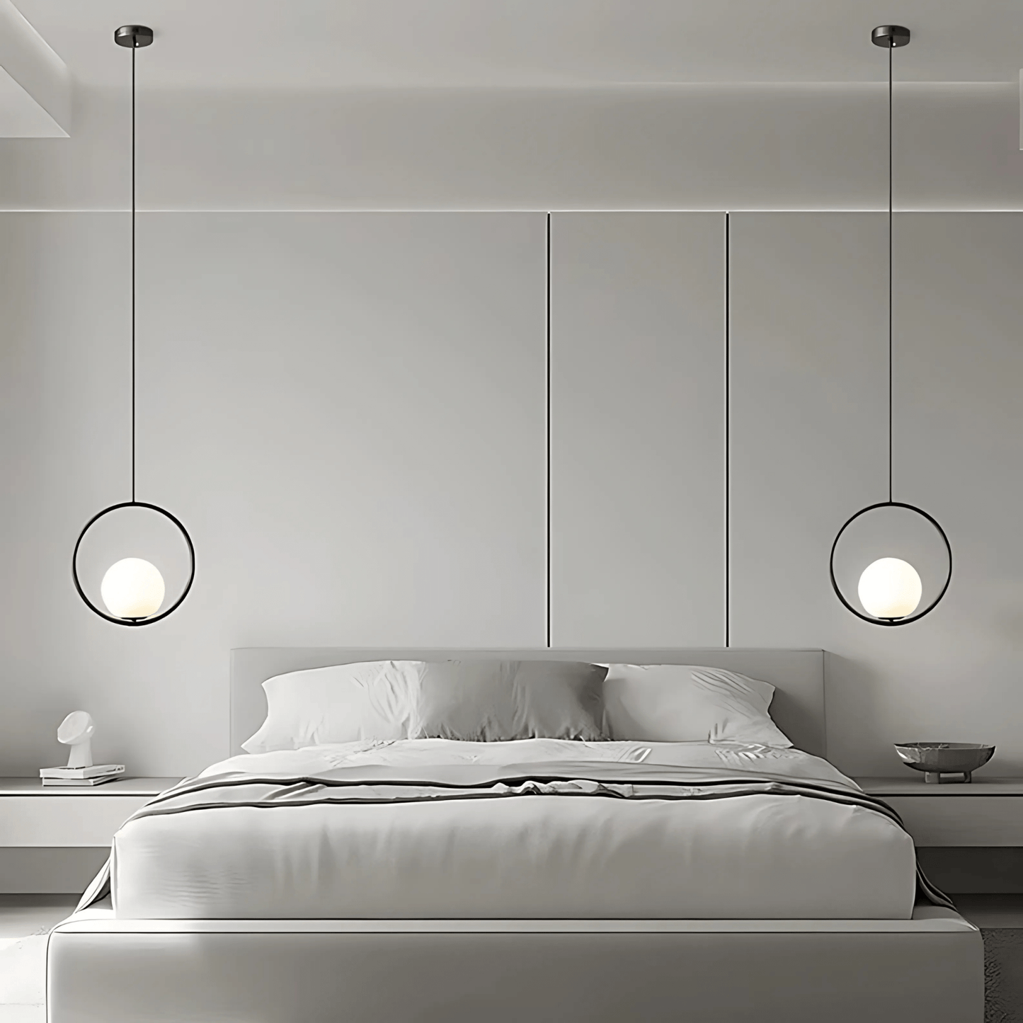 Frosted Globe Frame Pendant Light