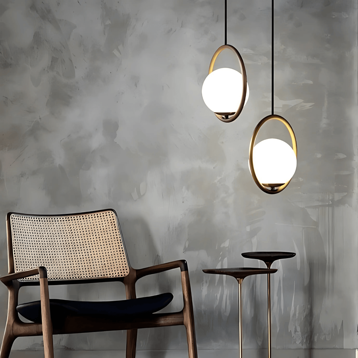 Frosted Globe Frame Pendant Light