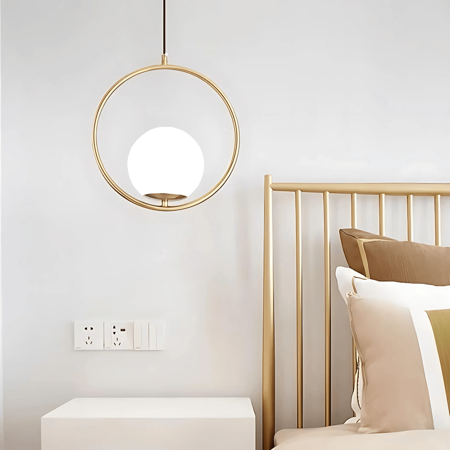 Frosted Globe Frame Pendant Light
