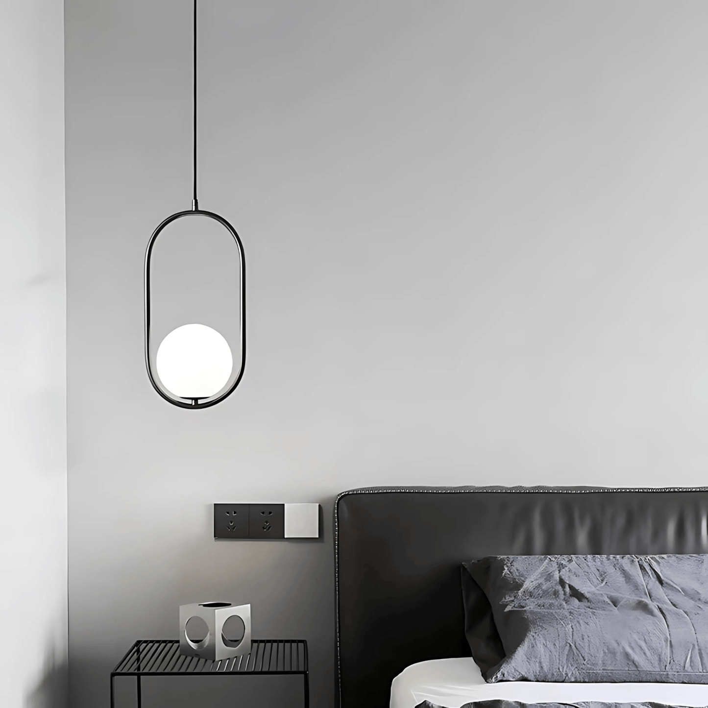 Frosted Globe Frame Pendant Light