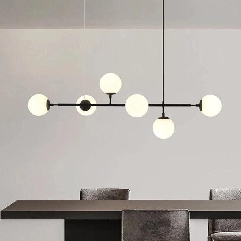 Frosted Globe Island Pendant Light