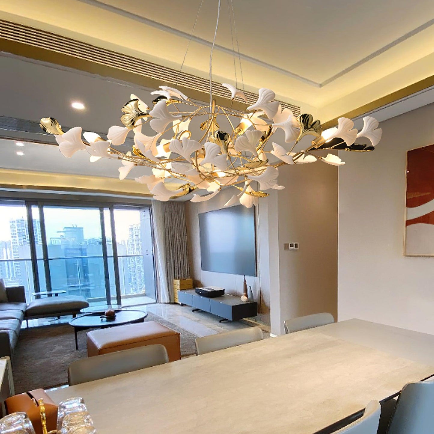 Gingko Flower Petal Chandelier