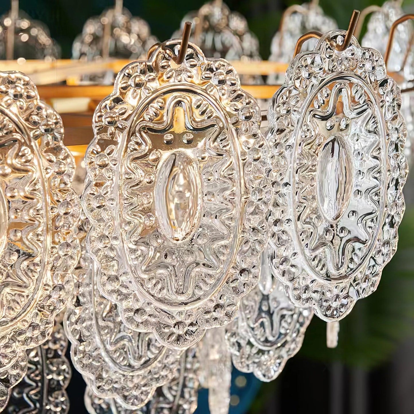 Gold Wave Glass Chandelier