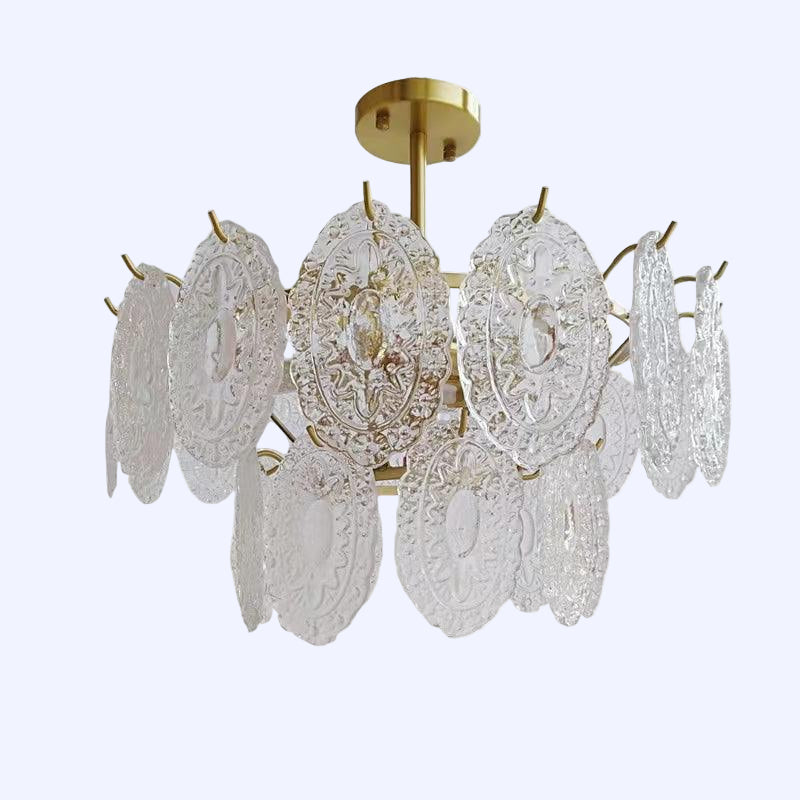 Gold Wave Glass Chandelier