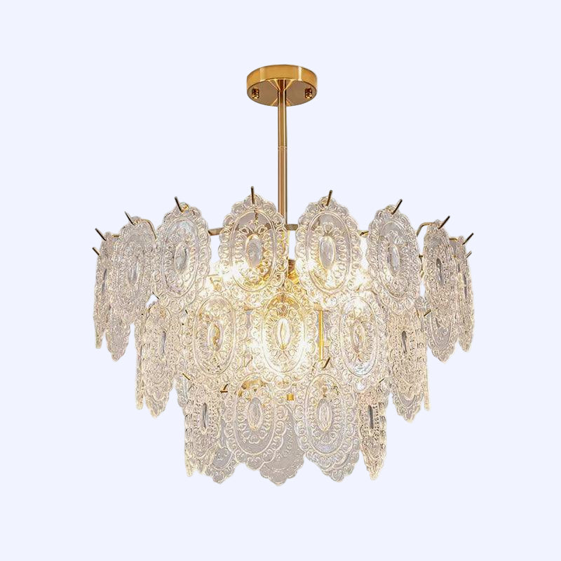 Gold Wave Glass Chandelier