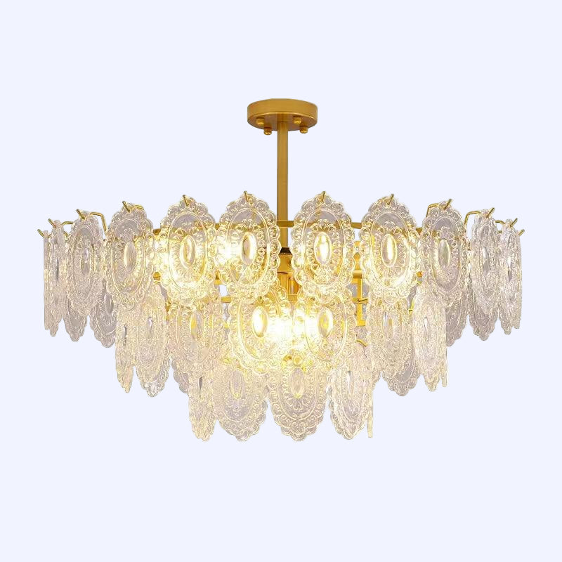 Gold Wave Glass Chandelier