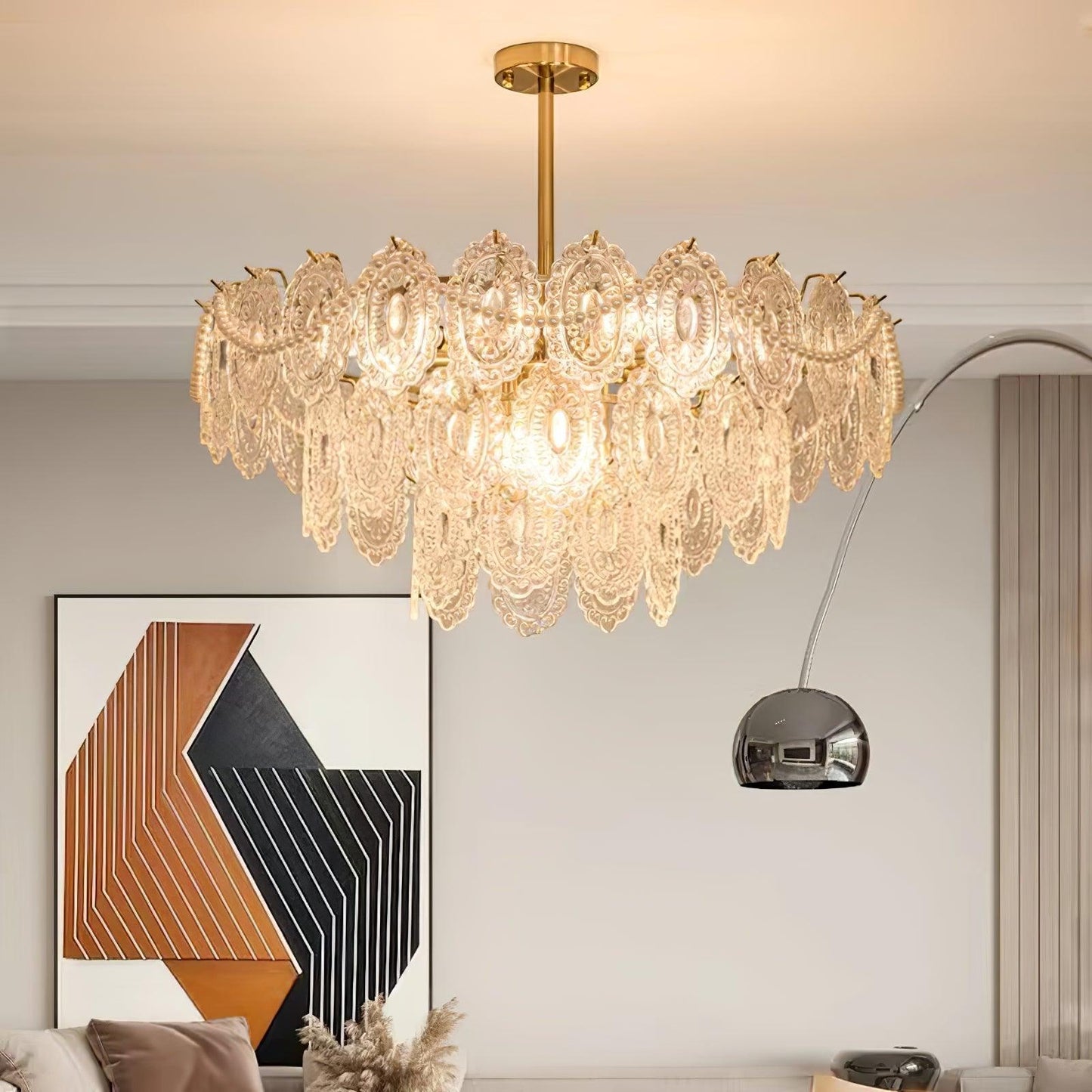 Gold Wave Pearl Chandelier