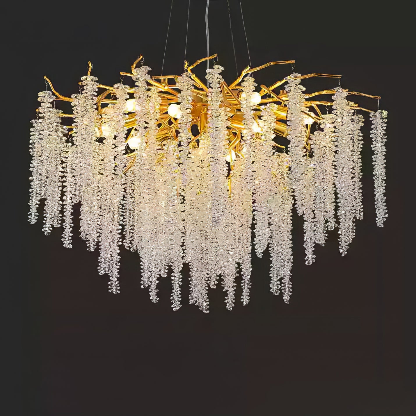 Golden Wisteria Crystal Flower Chandelier