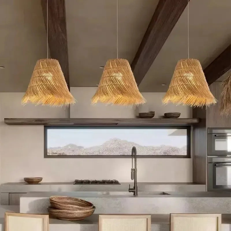 Hand-Woven Rattan Ceiling Light