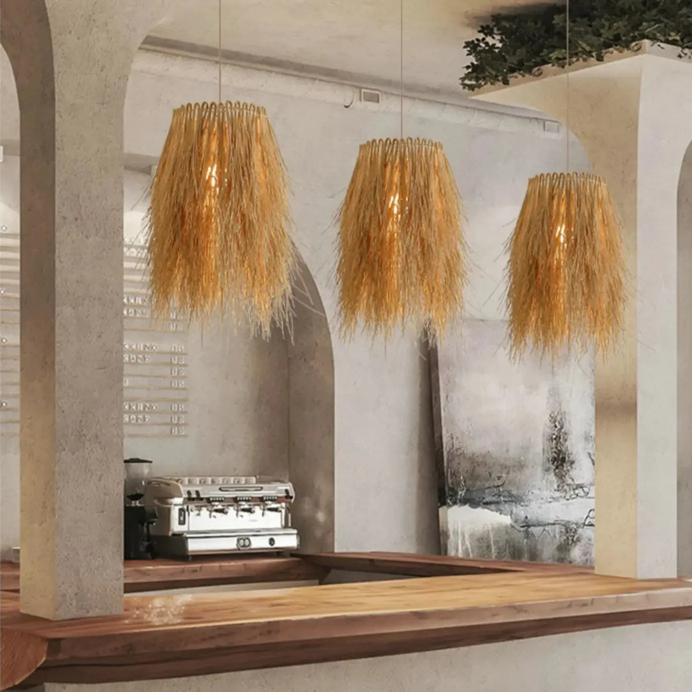 Hand-Woven Rattan Ceiling Light
