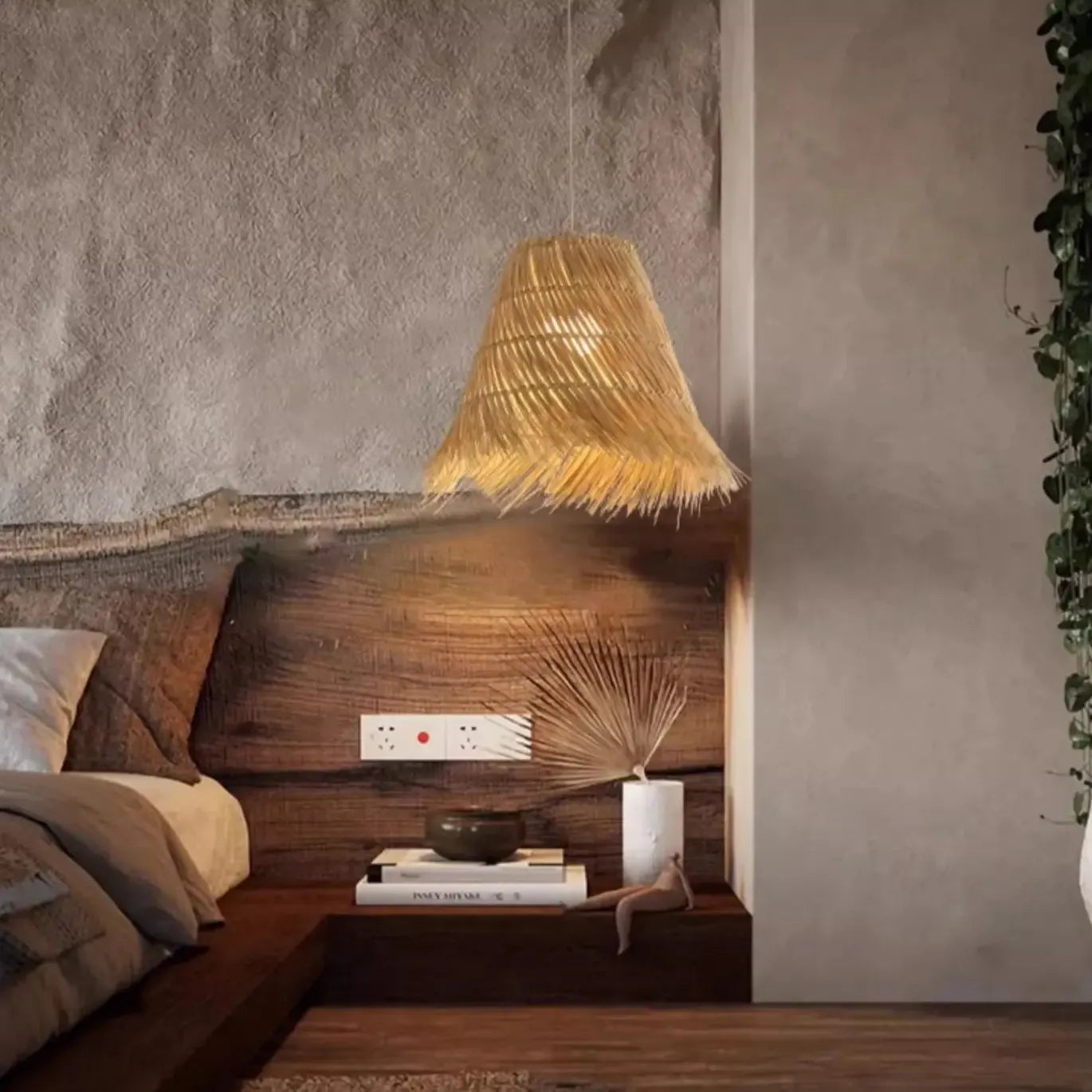 Hand-Woven Rattan Ceiling Light