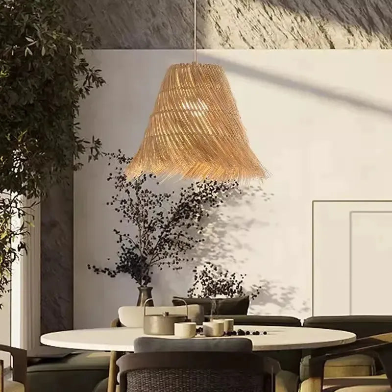 Hand-Woven Rattan Ceiling Light