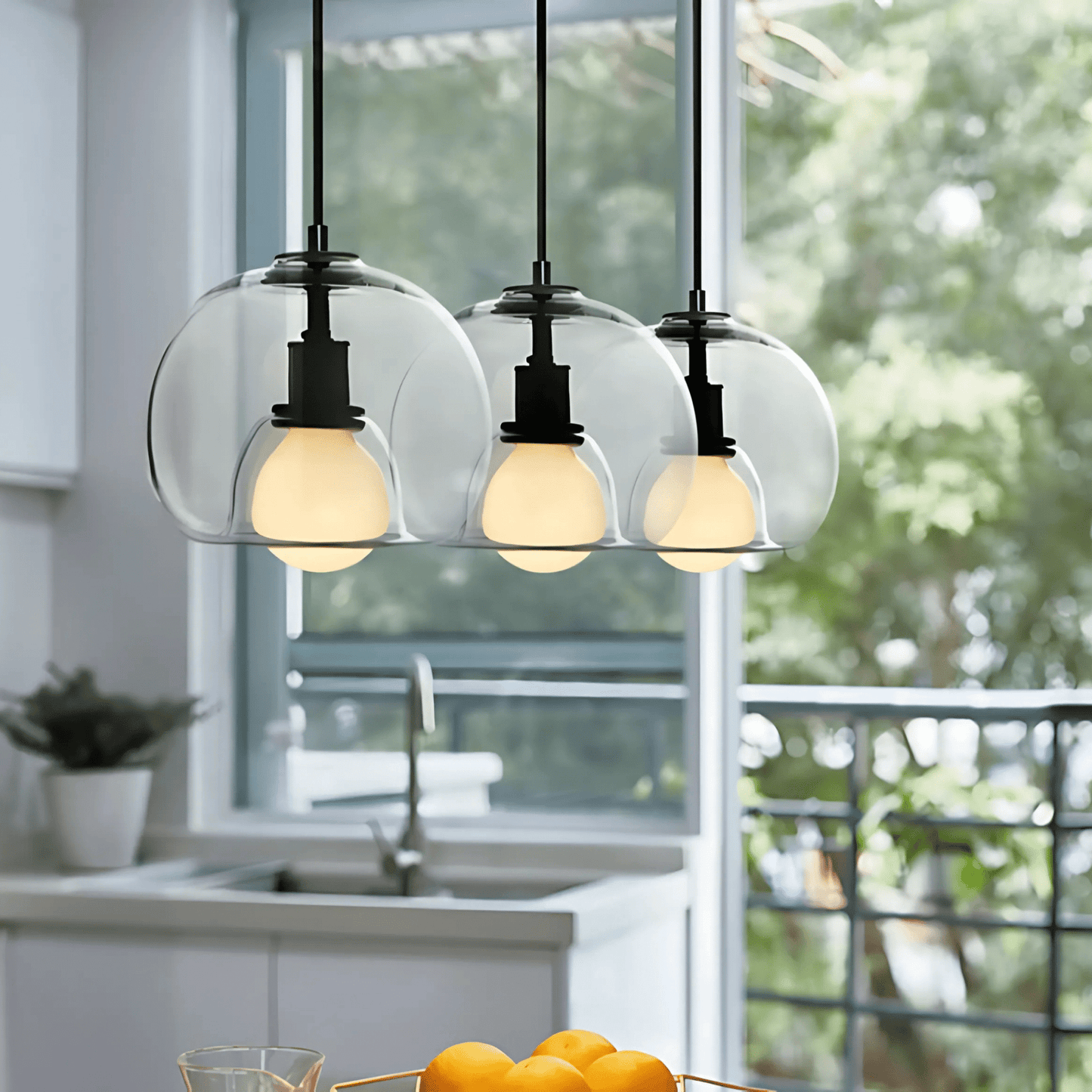 Handblown Glass Globe Pendant Light