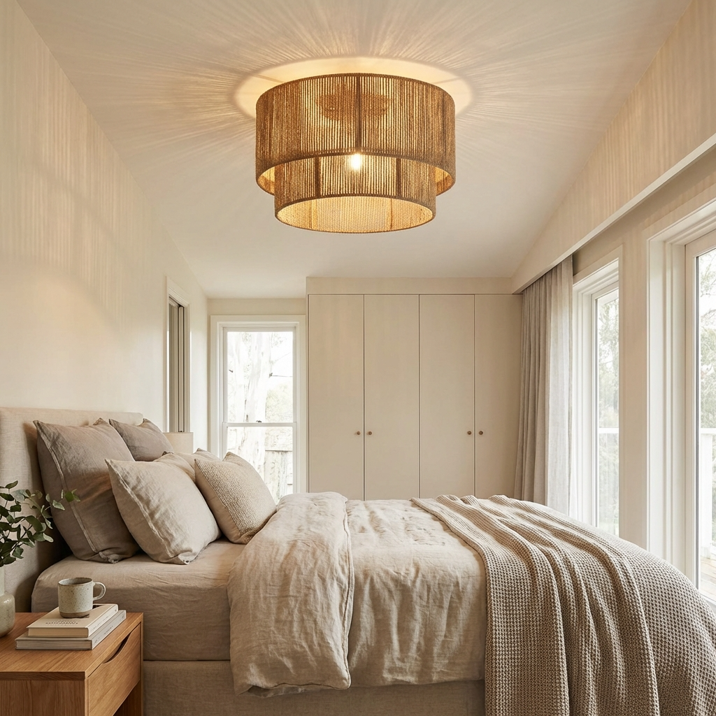 Handmade Rattan Woven Rope Ceiling Lamp