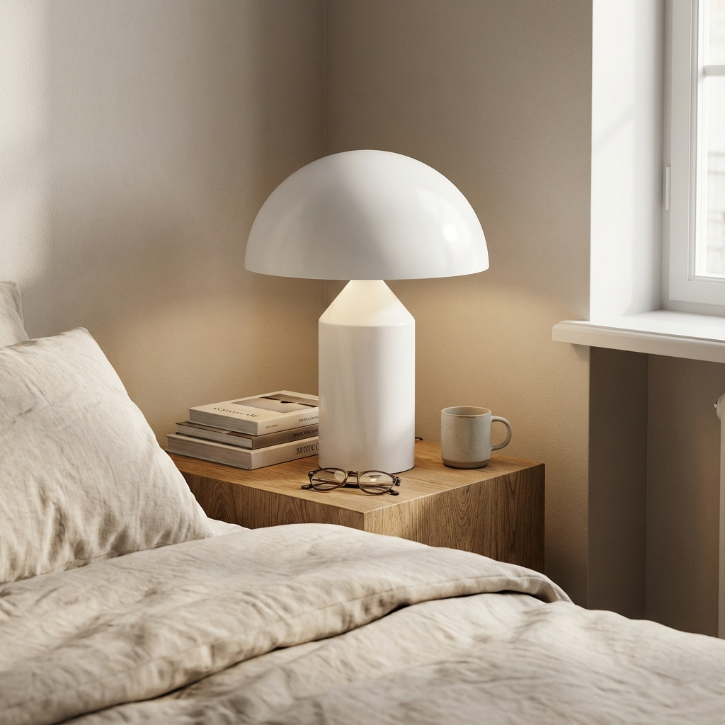 Italian Designer Metal Mushroom Table Lamp