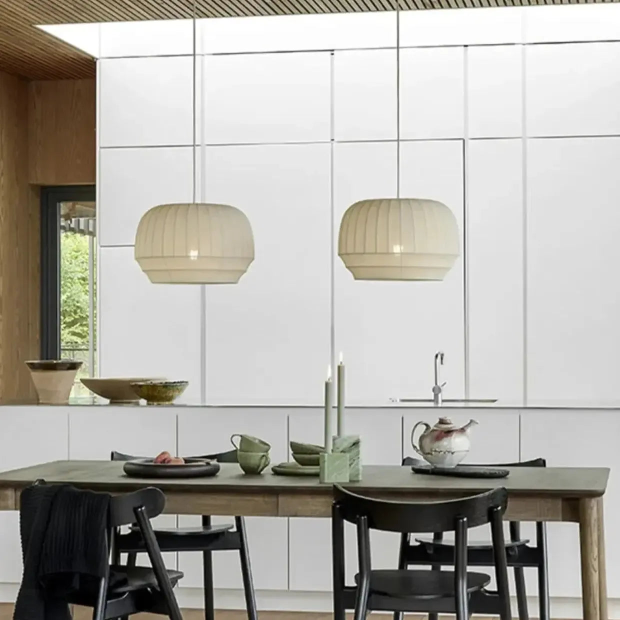 Japandi Wabi Sabi Fabric Pendant Light