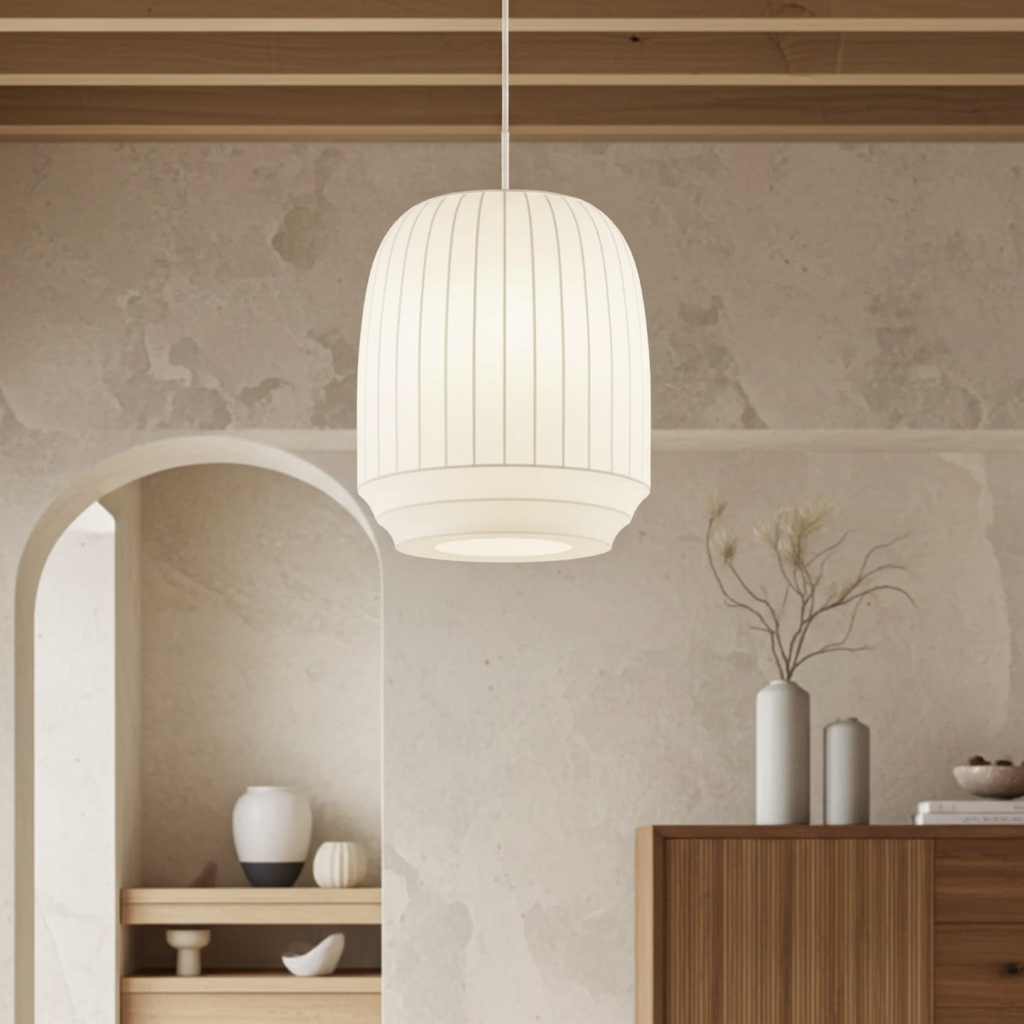 Japandi Wabi Sabi Fabric Pendant Light