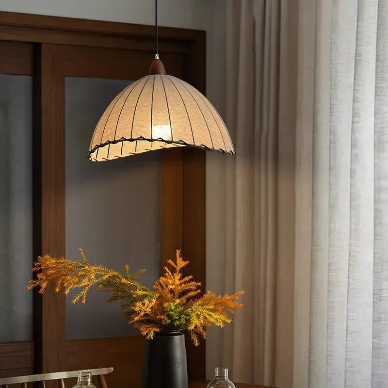 Japandi Wabi Sabi Handmade Linen Fabric Chandelier
