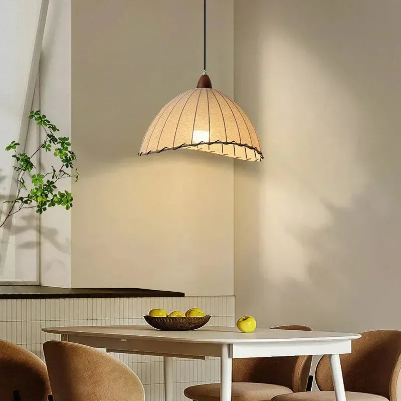 Japandi Wabi Sabi Handmade Linen Fabric Chandelier